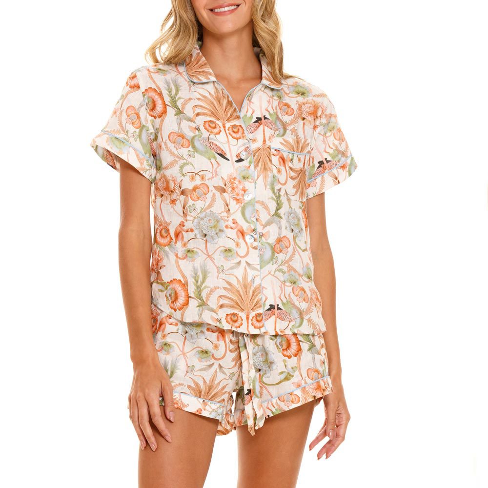 Nina Peach Jungle Lush Short Pajama Set – The Lazy Poet